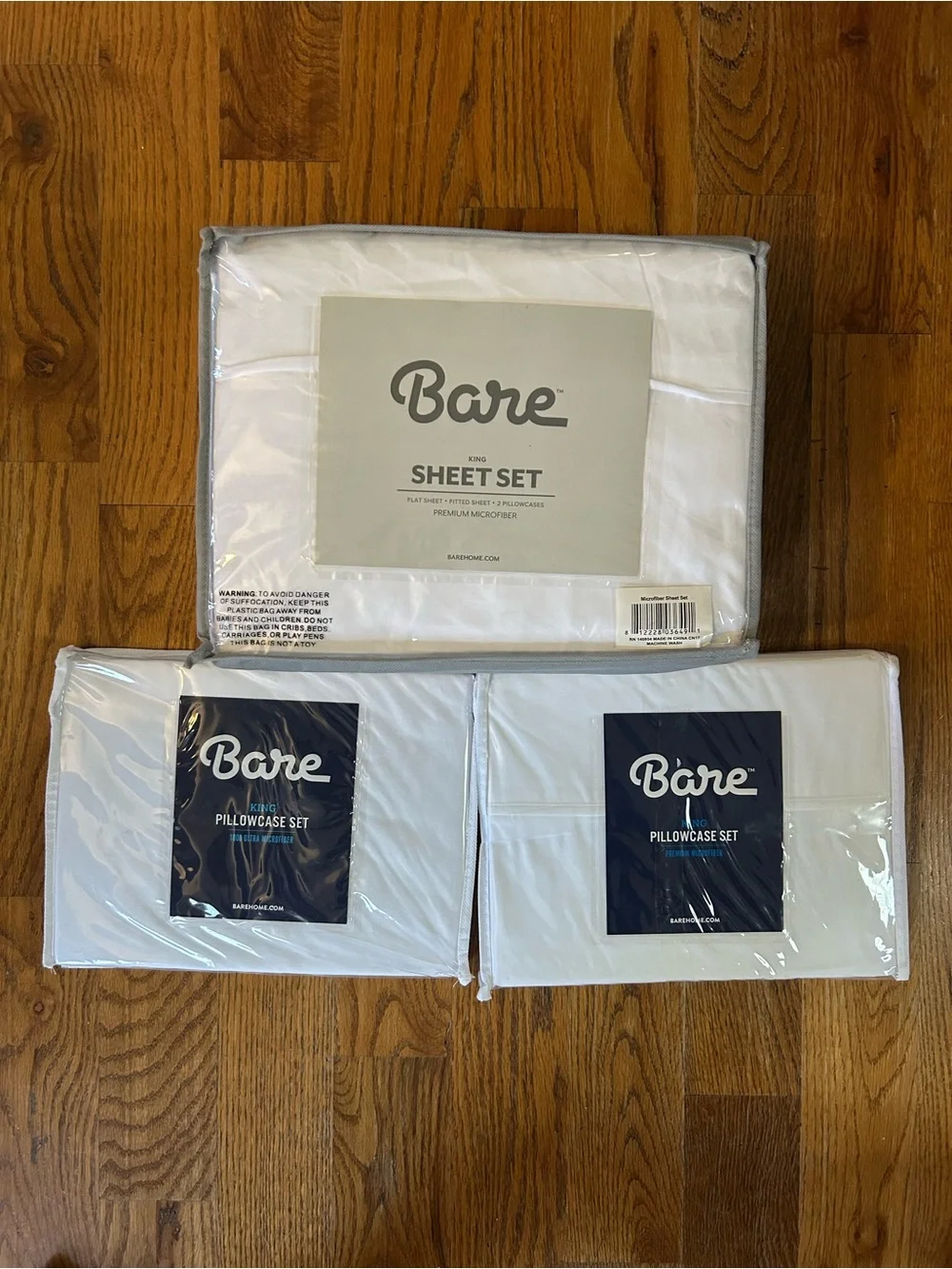 Bare White King Sheet Set with Two Pillowcases